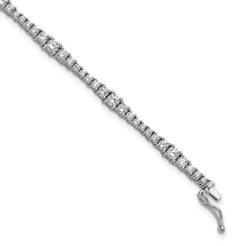 925 Sterling Silver Rhodium-plated CZ 79 Stone 7 inch Bracelet